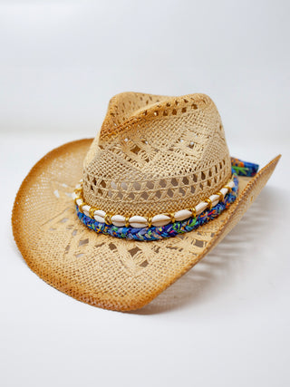Coastal Cowgirl Straw Hat - Blue