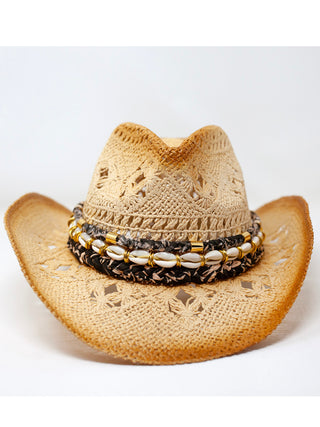 Coastal Cowgirl Straw Hat - Brown Band