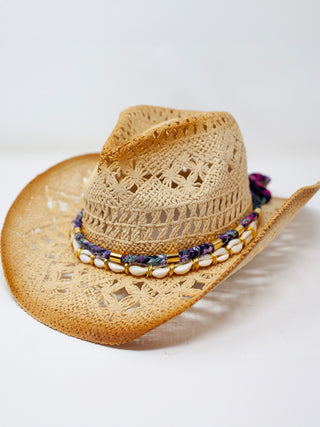 Coastal Cowgirl Straw Hat - Purple