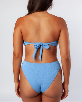 Rotha Blue High Waisted, Moderate Coverage Bikini Bottoms Back