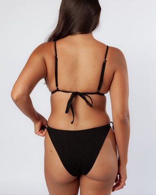 TINA Cheeky Black String Bikini Bottoms and Top Back
