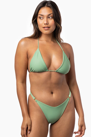 Mint Green Women's String Triangle Bikini Top, Triangle Swimwear Top