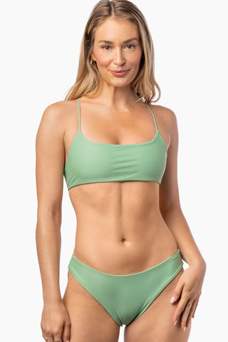 Women's Adjustable Scoop Neck Bikini Top | Sport's Bra style Swimwear top - Mint Green Women's Bikini Top