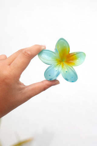 Blue Tropical Flower Hair Claw - Serei Swim