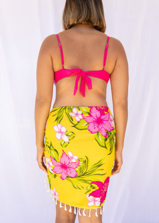 Sarong - Yellow Tropical Print