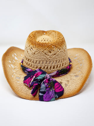 Coastal Cowgirl Straw Hat - Purple - Serei Swim