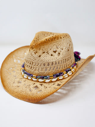 Coastal Cowgirl Straw Hat - Purple - Serei Swim