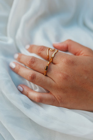 Tiger Eye Bamboo Ring