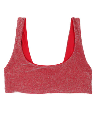 DARA Scoop Neck Bikini - Red Shimmer