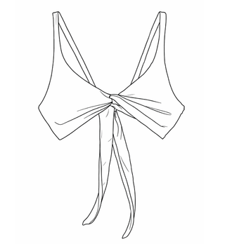 Line drawing of a bow tie on a white background