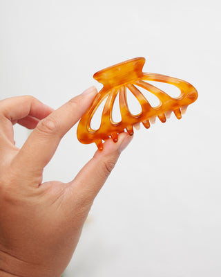 Burnt Orange Tortoise Hair Claw - Serei Swim