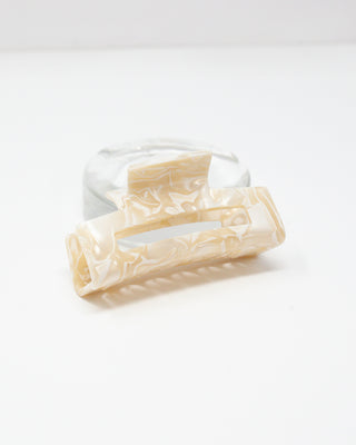 Cream Marble Hair Claw - Serei Swim