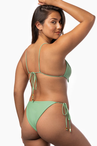 String Bikini bottoms | Adjustable Side Tie Swimwear Bottoms - Mint Green