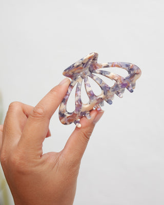 Multicolor Purple Tortoise Hair Claw - Serei Swim