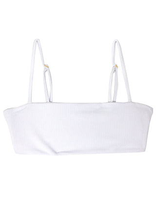 TEVVY top - Ribbed White - Serei Swim