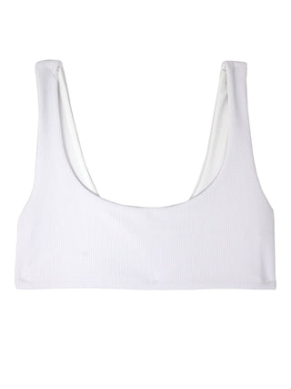 DARA top - Ribbed White - Serei Swim