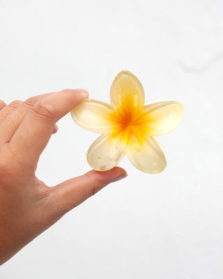 White Tropical Flower Hair Claw - Serei Swim