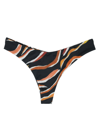 Women's High Cut Cheeky Bikini Bottoms | Cheeky Swimwear - Wavy Zebra Print