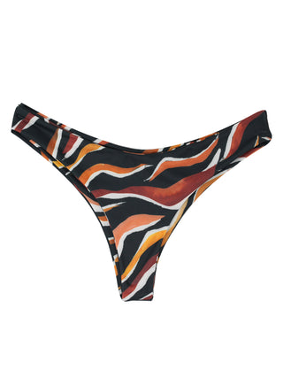 Women's High Cut Cheeky Bikini Bottoms | Cheeky Swimwear - Wavy Zebra Print
